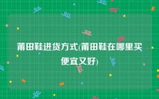 莆田鞋进货方式(莆田鞋在哪里买便宜又好)