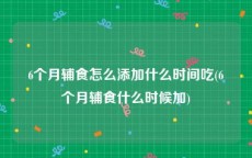 6个月辅食怎么添加什么时间吃(6个月辅食什么时候加)