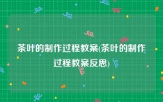 茶叶的制作过程教案(茶叶的制作过程教案反思)