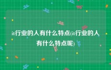 it行业的人有什么特点(it行业的人有什么特点呢)