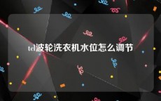 tcl波轮洗衣机水位怎么调节