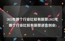 2022年哪个行业比较有前景(2022年哪个行业比较有前景适合创业)