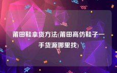 莆田鞋拿货方法(莆田高仿鞋子一手货源哪里找)