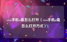 vivo手机u盘怎么打开〈vivo手机u盘怎么打开方式〉