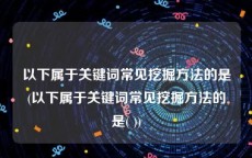 以下属于关键词常见挖掘方法的是(以下属于关键词常见挖掘方法的是( ))