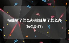 被蜂蜇了怎么办(被蜂蜇了怎么办怎么治疗)