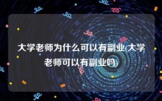 大学老师为什么可以有副业(大学老师可以有副业吗)