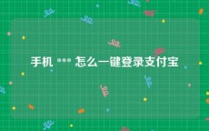 手机 *** 怎么一键登录支付宝