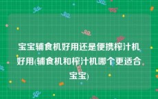 宝宝辅食机好用还是便携榨汁机好用(辅食机和榨汁机哪个更适合宝宝)
