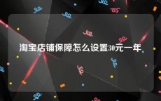 淘宝店铺保障怎么设置30元一年