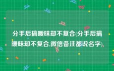 分手后搞暧昧却不复合(分手后搞暧昧却不复合,微信备注都说名字)