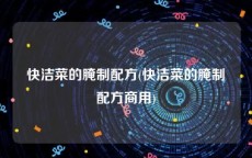 快洁菜的腌制配方(快洁菜的腌制配方商用)