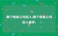 哪个明星公司招人(哪个明星公司招人最多)