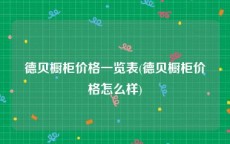 德贝橱柜价格一览表(德贝橱柜价格怎么样)