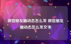 微信朋友圈动态怎么发 微信朋友圈动态怎么发文字