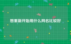 想重新开始用什么网名比较好