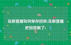 花椒直播如何保存回放(花椒直播把回放删了)