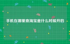 手机在哪里查淘宝是什么时候开的