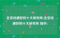 北京待遇好的十大研究所(北京待遇好的十大研究所 知乎)