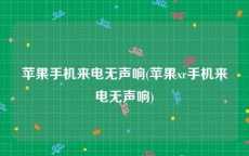 苹果手机来电无声响(苹果xr手机来电无声响)