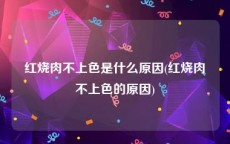红烧肉不上色是什么原因(红烧肉不上色的原因)