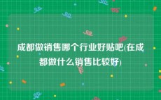 成都做销售哪个行业好贴吧(在成都做什么销售比较好)