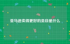 亚马逊卖得更好的类目是什么