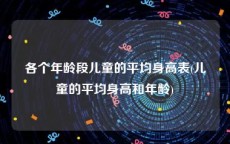 各个年龄段儿童的平均身高表(儿童的平均身高和年龄)