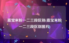 嘉宝米粉一二三段区别(嘉宝米粉一二三段区别图片)