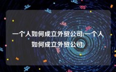 一个人如何成立外贸公司(一个人如何成立外贸公司)
