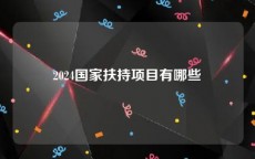 2024国家扶持项目有哪些