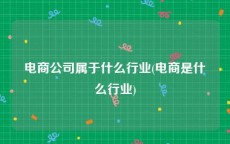 电商公司属于什么行业(电商是什么行业)
