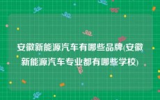安徽新能源汽车有哪些品牌(安徽新能源汽车专业都有哪些学校)
