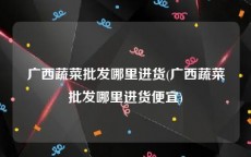 广西蔬菜批发哪里进货(广西蔬菜批发哪里进货便宜)