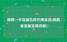 微商一手货源怎样代理拿货(微商拿货源实用攻略)