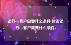 银行vip客户需要什么条件(建设银行vip客户需要什么条件)