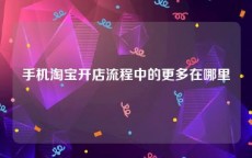 手机淘宝开店流程中的更多在哪里