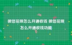微信花呗怎么开通收钱 微信花呗怎么开通收钱功能