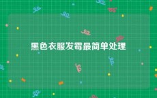 黑色衣服发霉最简单处理