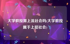 大学教授算上流社会吗(大学教授属于上层社会)