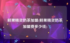 鲜果精灵奶茶加盟(鲜果精灵奶茶加盟费多少钱)