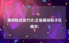 莆田鞋进货方式(正版莆田鞋子在哪买)