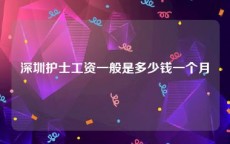 深圳护士工资一般是多少钱一个月