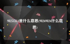 98251314是什么意思(98269826什么意思)