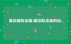 莆田潮鞋加盟(莆田鞋货源网站)