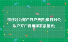银行对公账户开户费用(银行对公账户开户费用哪家最便宜)
