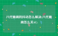 八代雅阁的抖动怎么解决(八代雅阁怎么关AC)