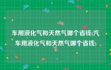 车用液化气和天然气哪个省钱(汽车用液化气和天然气哪个省钱)