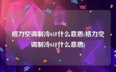 格力空调制冷61F什么意思(格力空调制冷61F什么意思)