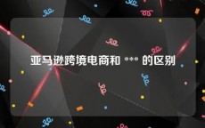 亚马逊跨境电商和 *** 的区别